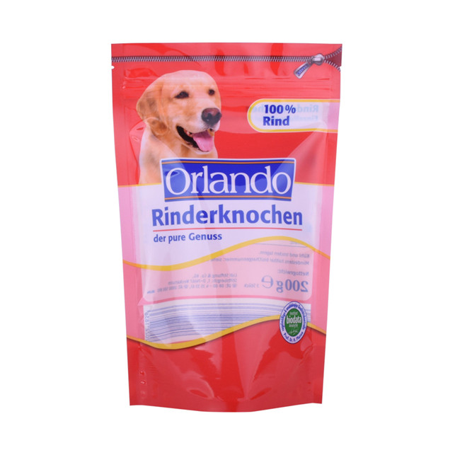 Reciclaje Stand-up pet food bag paquete de alimentos para aves de corral con cremallera