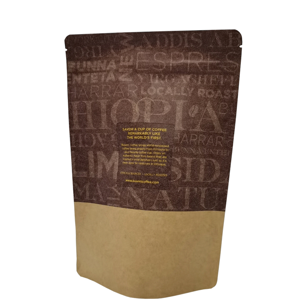 Bolsa de café de compostaje casera laminada personalizada con válvula de retención