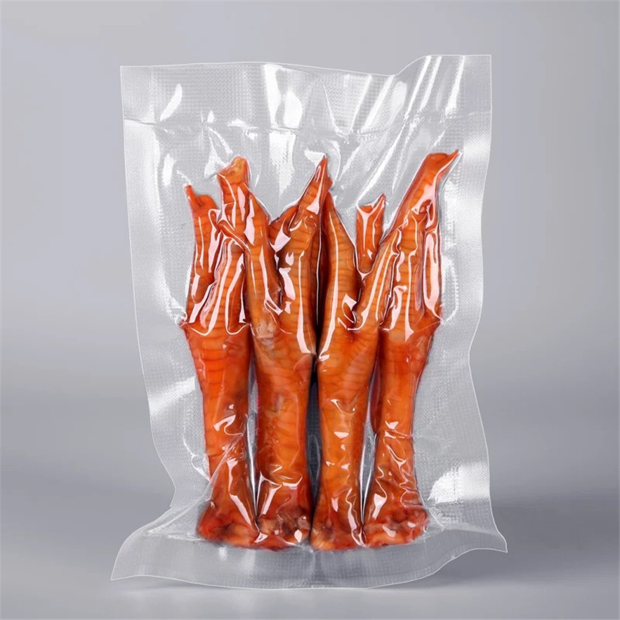 Bolsa de embalaje de plástico al vacío de alimentos de nailon con sellado térmico para pescado