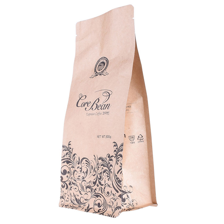 Bolsas de café 100% compostables modificadas para requisitos particulares del papel de Kraft con la válvula y la cremallera al por mayor