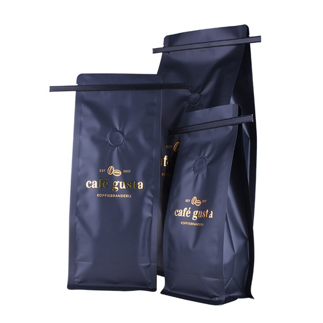 Bolsas de café termoselladas con impresión en negro con válvula Reino Unido