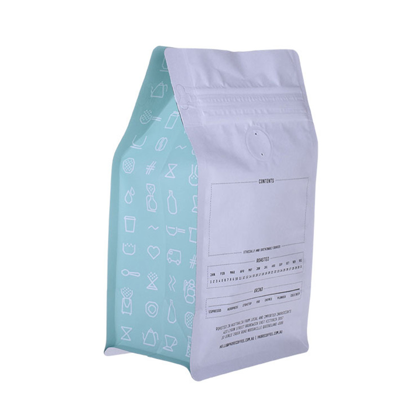 Impresión colorida bolsas de papel reciclables compostables envoltura biodegradable Mejores bolsas de café