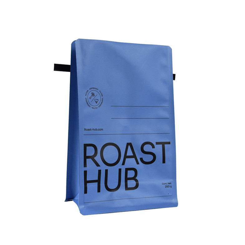Venta caliente Laminada Flat Bottom Coffee Biodegradable Poly Coffee Bag Impresión