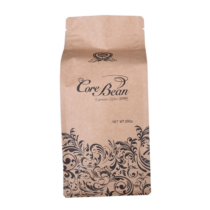 Logotipo personalizado Ziplock Flat Bottom Kraft Paper Bag Bag al por mayor