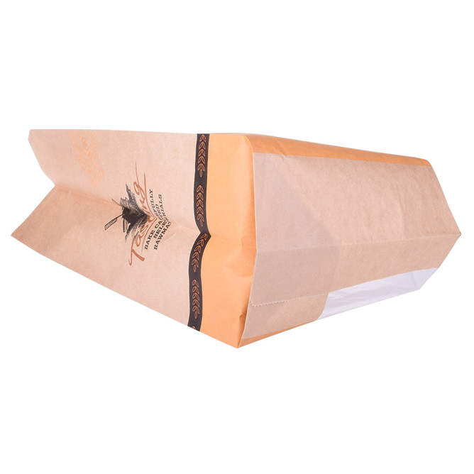 Bolsa de papel de logotipo personalizado certificado de FSC con ventana transparente para empacar pan
