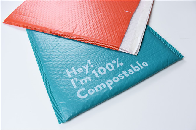 Impresión personalizada bolsas de correo reciclables con aleta