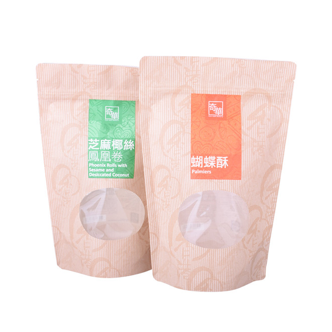 Bolsas de embalaje de alimentos biodegradables personalizadas con ventana transparente
