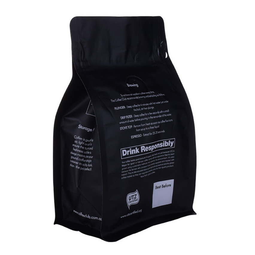 Bolsas de café de fondo plano estampado biodegradable compostable con válvula al por mayor