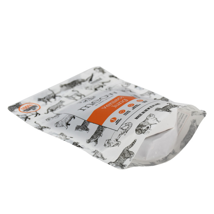 Soporte biodegradable para empaquetar eco bolsas para alimentos para mascotas con cremallera