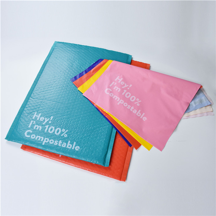Bolsa de correo de soluciones de envío sostenibles compostables sin plástico con burbuja interior