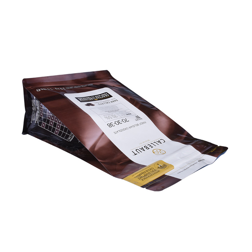 Bolsa de chocolate de fondo plano de producción personalizada ecológica