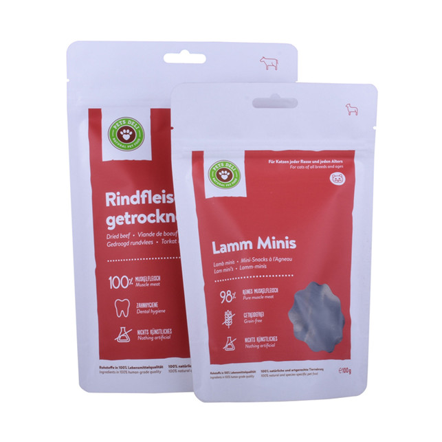 Reciclaje Stand-up pet food bag paquete de alimentos para aves de corral con cremallera