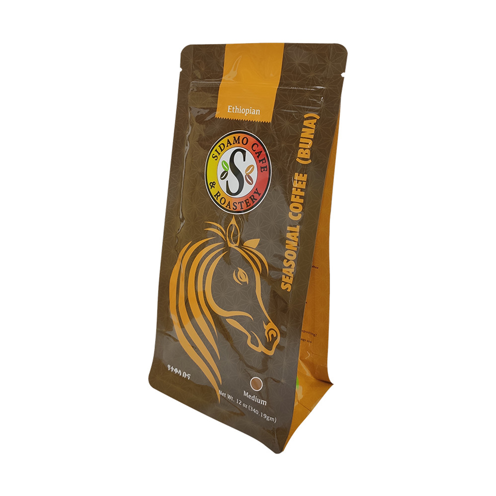 Bolsa de café ecológica con cremallera superior estándar de buena calidad
