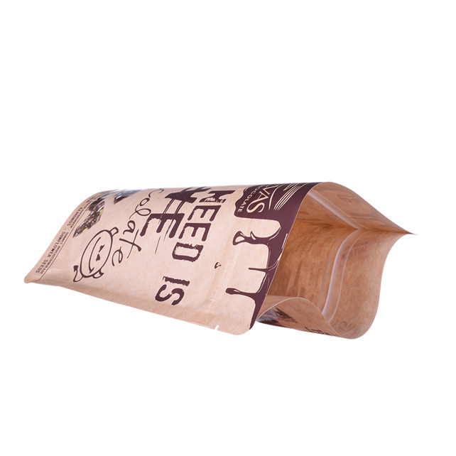 Logotipo personalizado Kraft Paper transparente Bag de plástico resellable Embalaje de chocolate Barra de proteínas al por mayor Embalaje