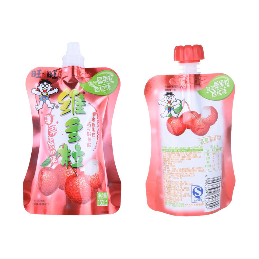 Proveedor de China Eco amigable hecho de bolsas de jugo de forma de botella de caña de azúcar.