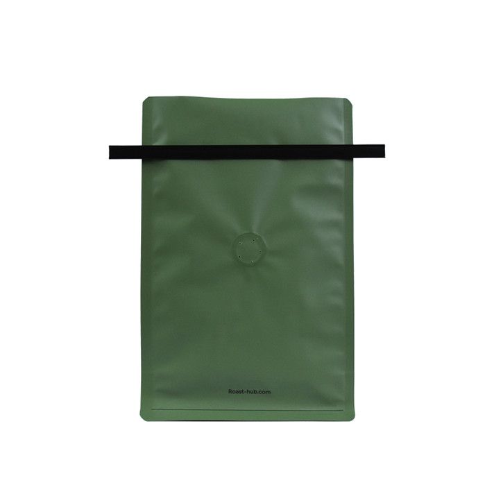Bolsa de café de barrera de fondo cuadrada de logotipo personalizado con fabricantes de muescas de lágrimas 