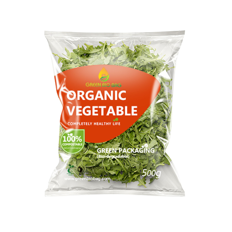 Biobag verde orgánico impreso personalizado para vegetales al por mayor