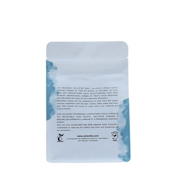 Logotipo de estampado caliente de sello de calor personalizado Biodegradable Kraft Embalaje flexible