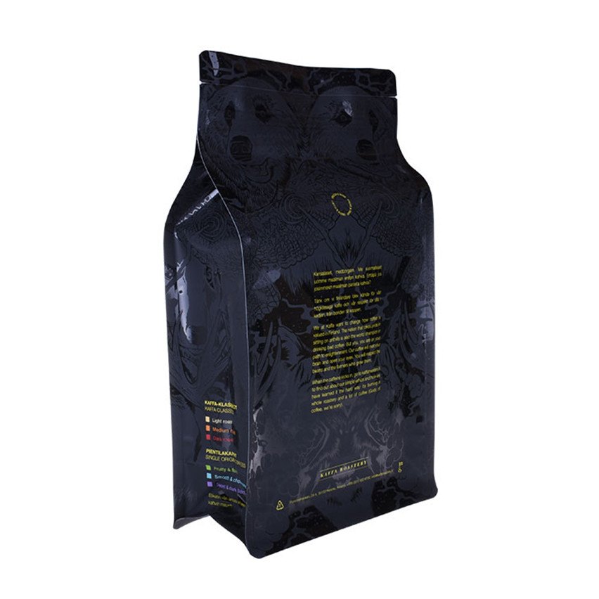 Bolsa de café de fondo plano de producción personalizada de excelente calidad certificada con cremallera