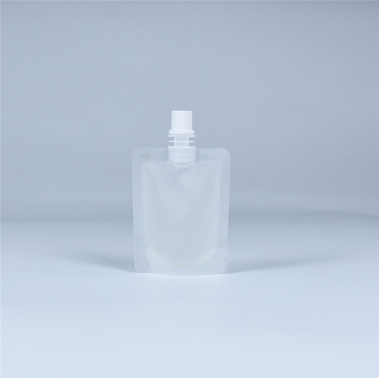Bolsa de pie transparente con líquido de plástico para beber