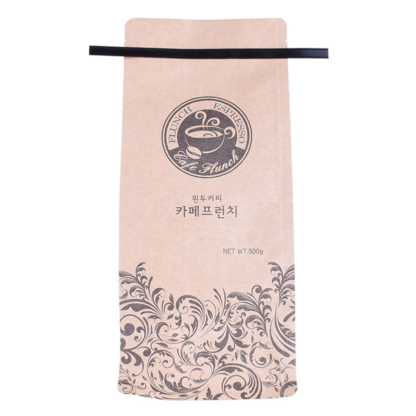 Bolsa de café de 250 g de corbata de servicio impreso personalizado con ziplock de válvula unidireccional