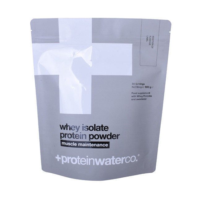 Bolsa reciclable personalizada para 900 g de proteína de suero en polvo