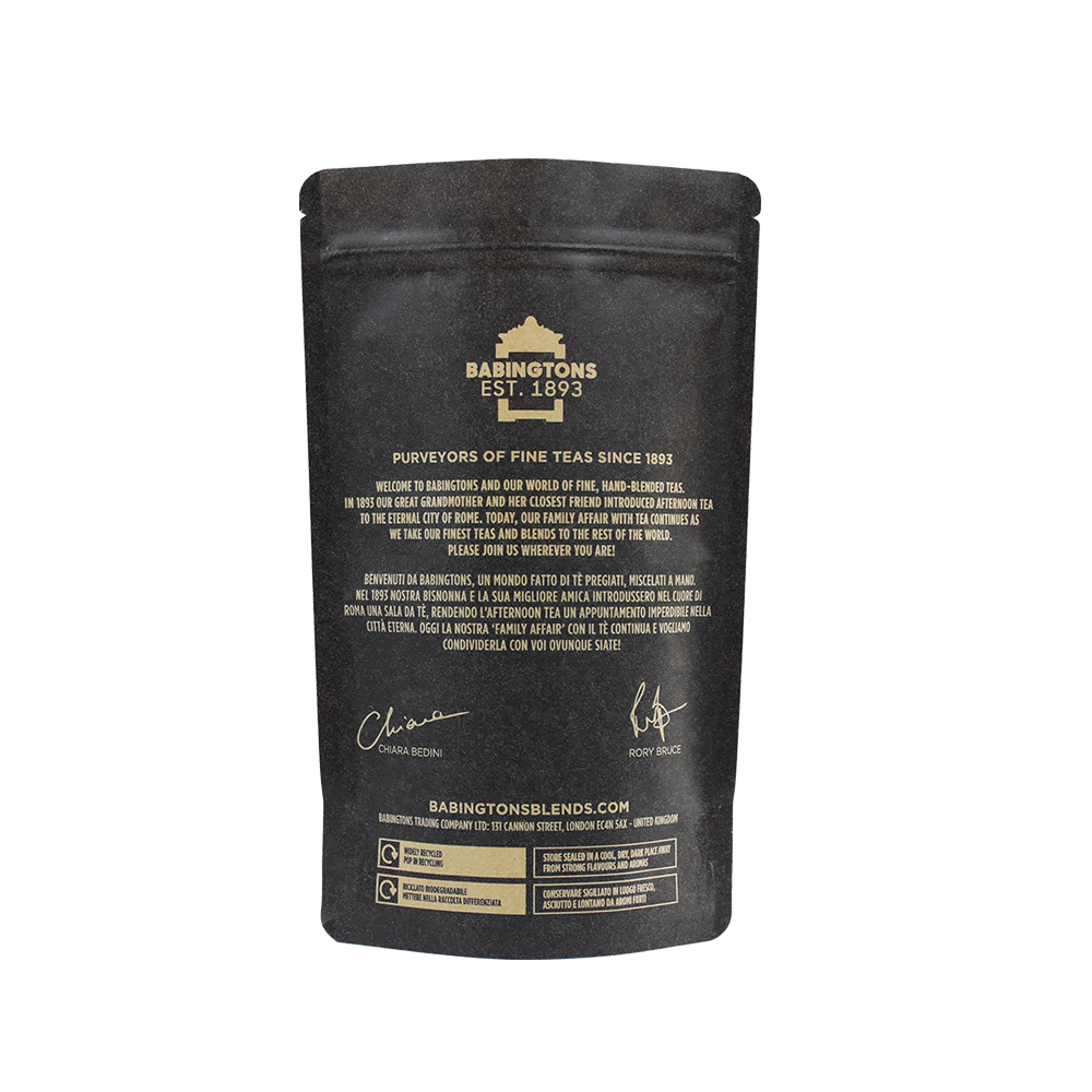 Biodegradable Kraft Paper Zipllock Bag Bag Bag Pouch Logotipo y diseño personalizado en el papel Kraft Directamente Natural Feel Tea Packaging