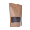 Bolsas tipo bolsa con cremallera 100% compostables impresas personalizadas con ventana rectangular